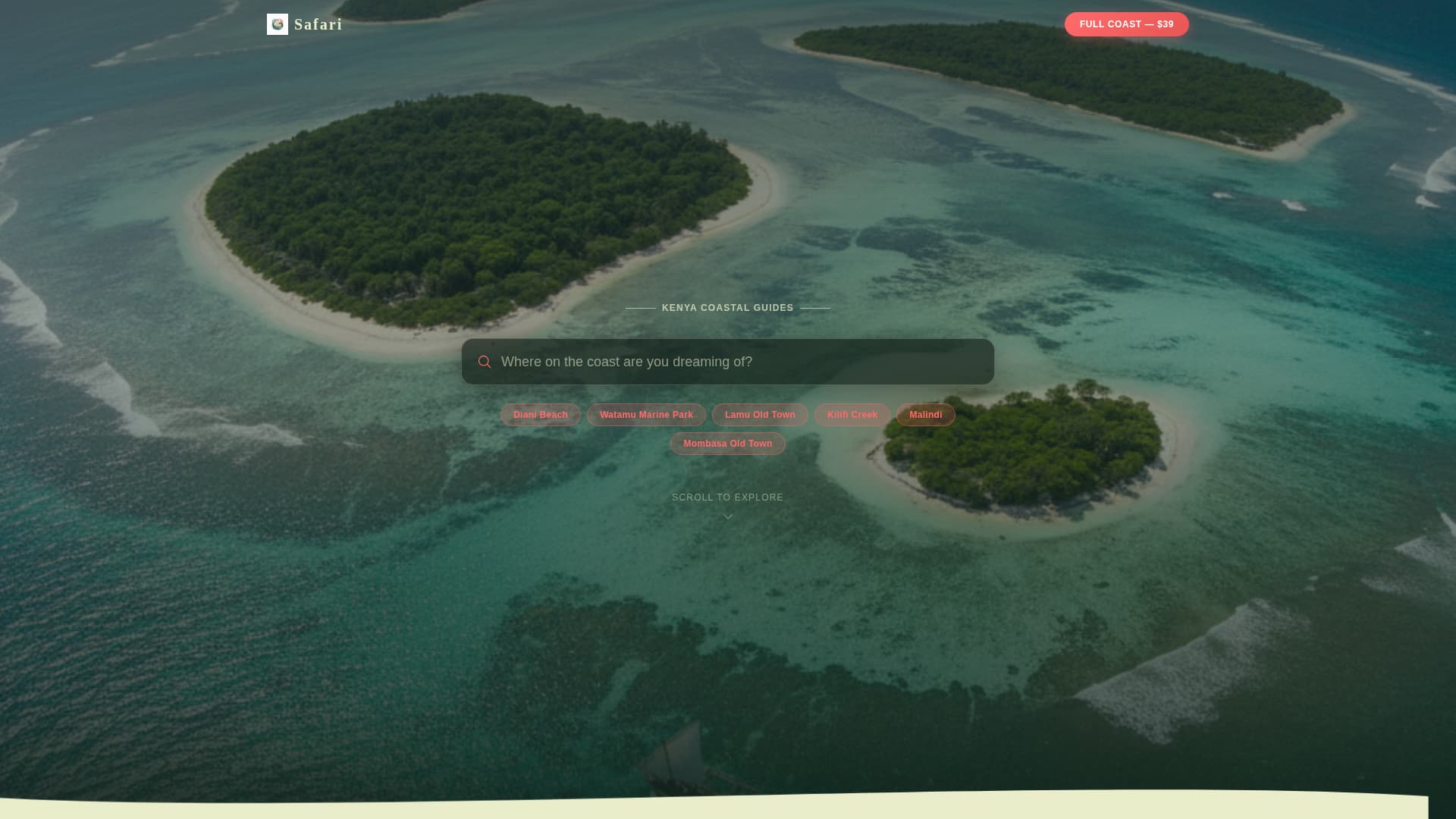 Safari - Immersive Coastal Landing Page Template