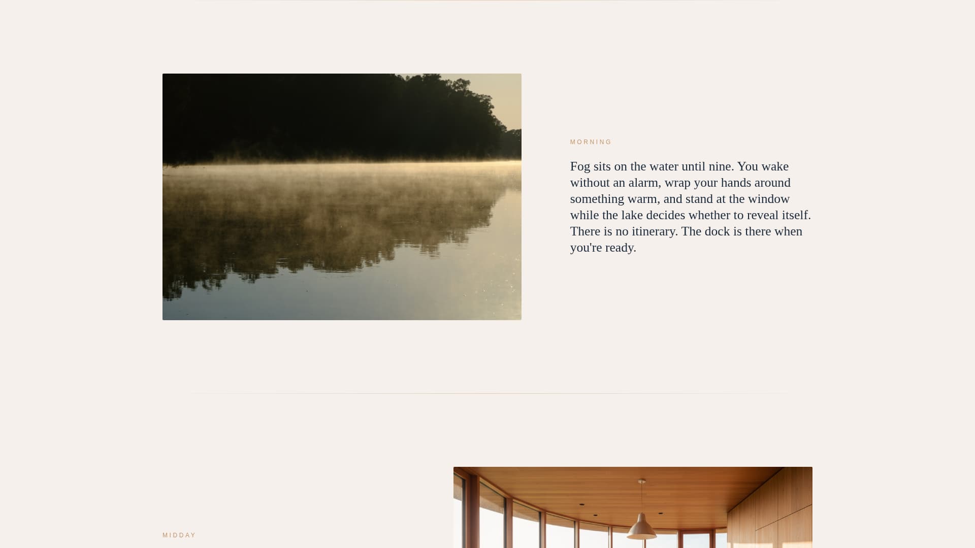 Shoreline - Serene Lakehouse Landing Page Template