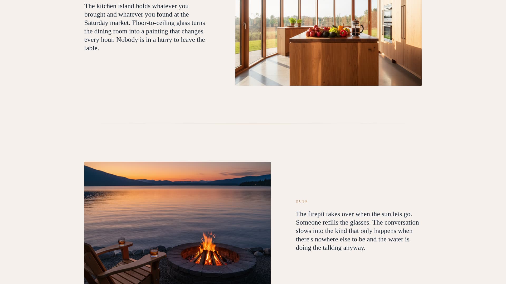 Shoreline - Serene Lakehouse Landing Page Template