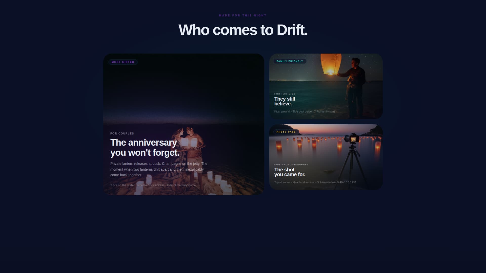 Drift - Enchanting Lanternfestival Landing Page Template