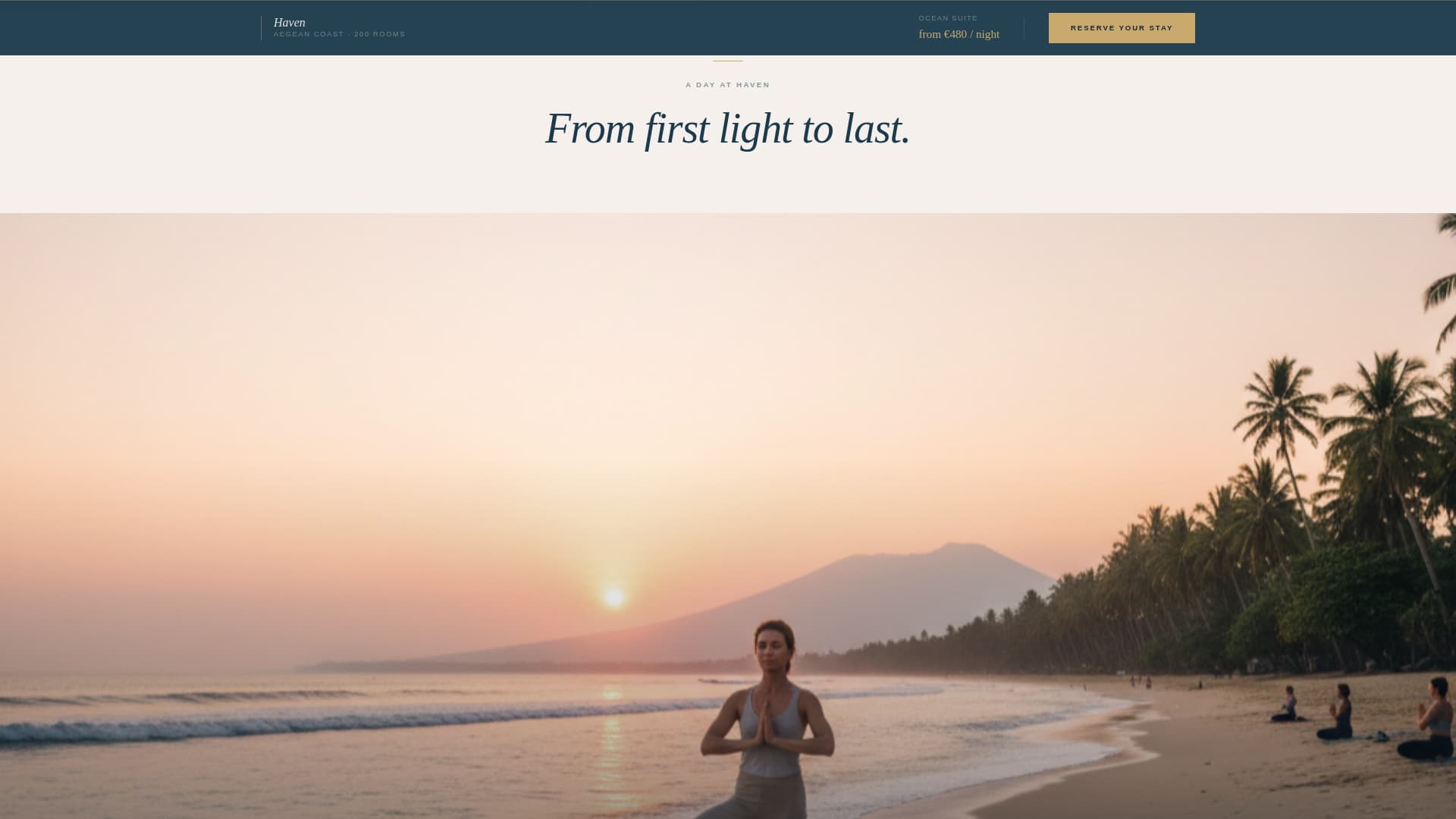 Haven - Immersive Hotel Landing Page Template