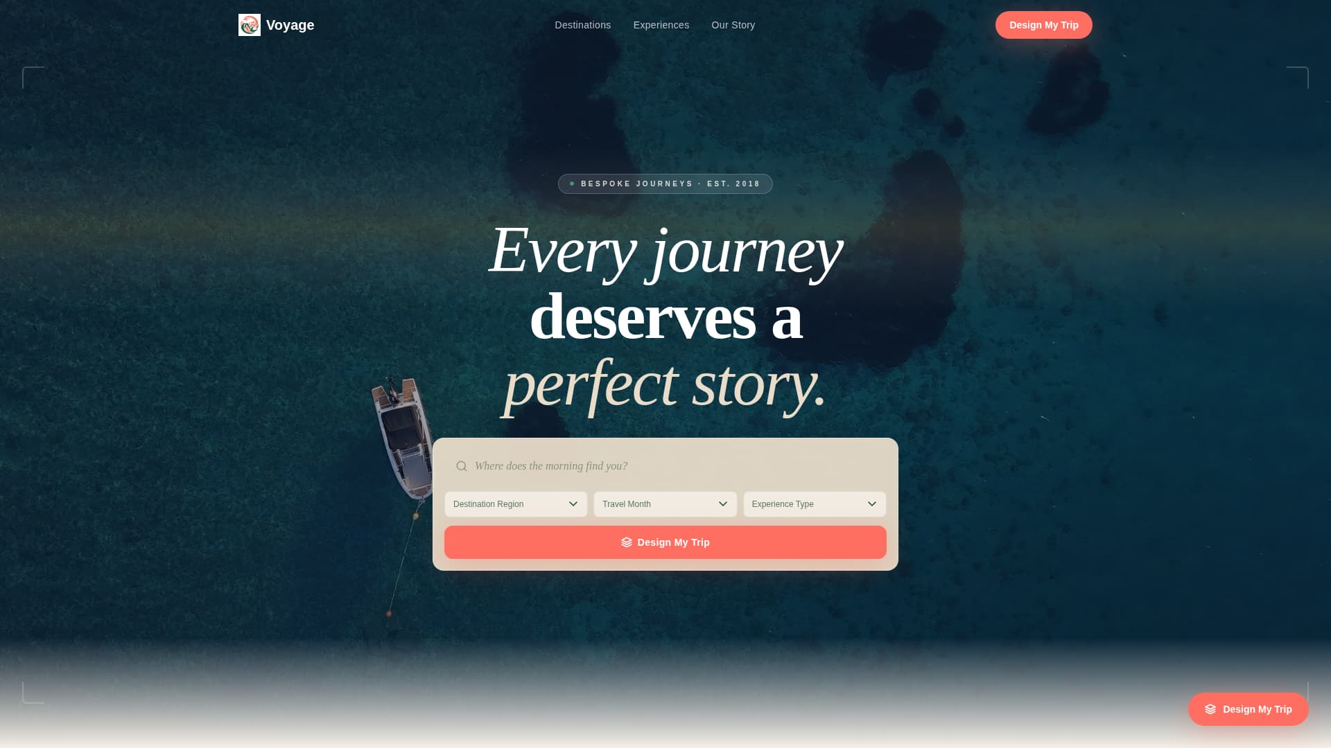 Voyage - Seamless Luxury Landing Page Template