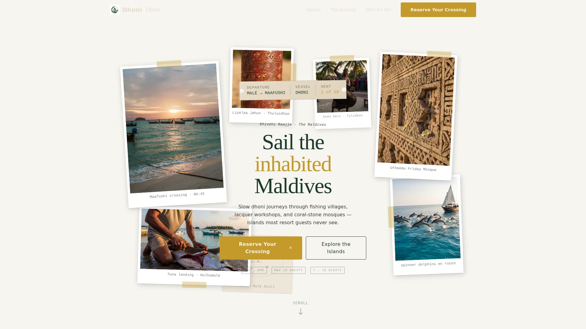 Dhoni - Immersive Cultural Landing Page Template