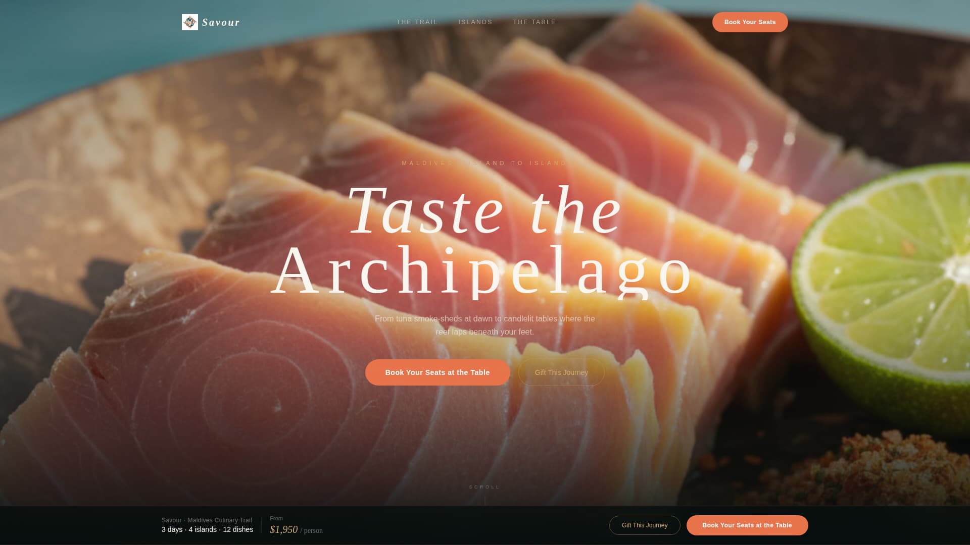 Savour - Immersive Culinary Landing Page Template