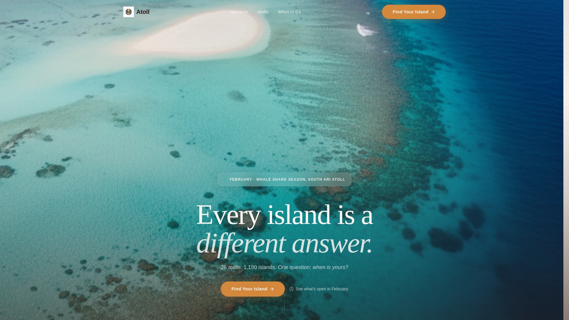 Atoll - Breathtaking Maldives Landing Page Template