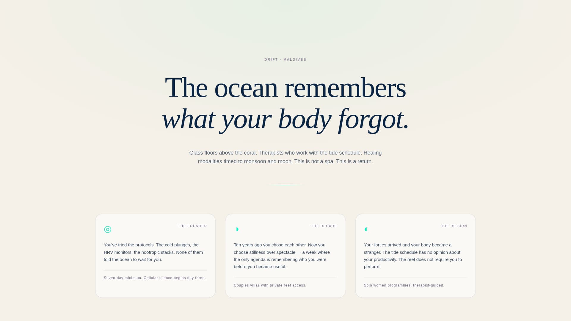 Drift - Serene Wellness Landing Page Template