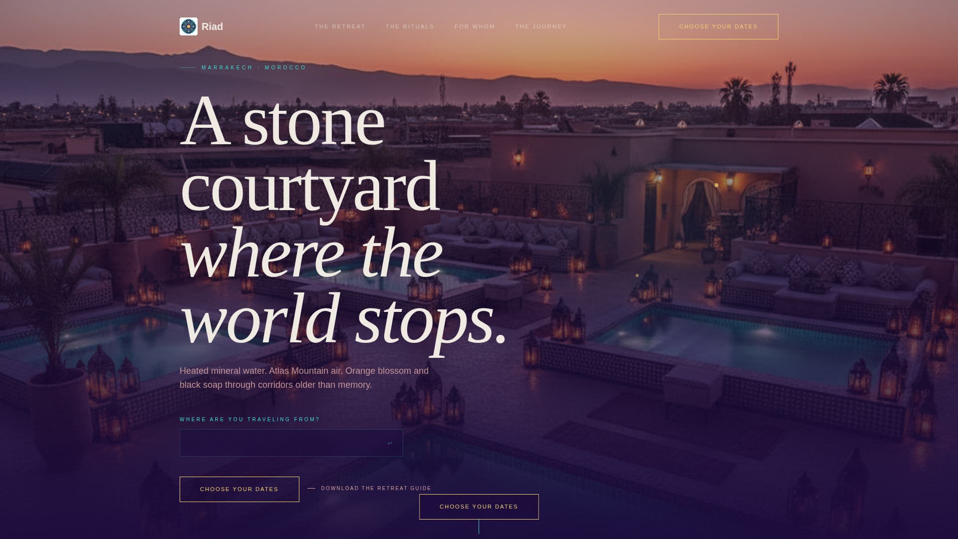 Riad - Enchanting Wellness Landing Page Template