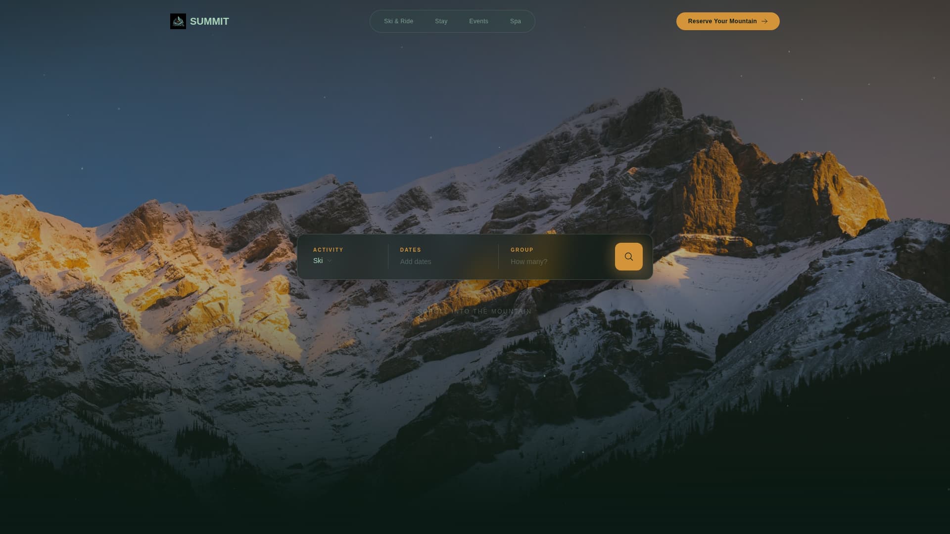 Summit - Immersive Resort Landing Page Template