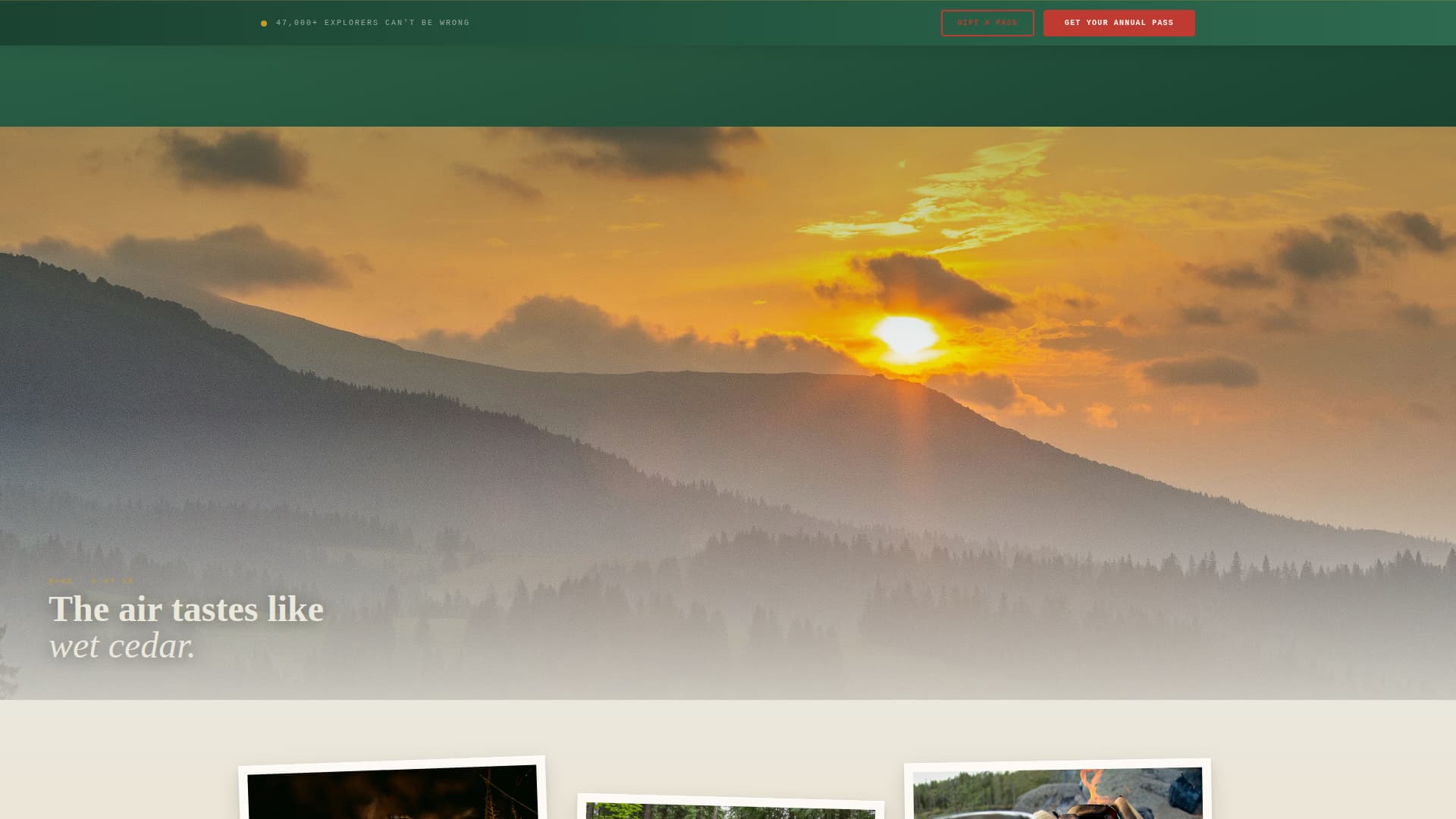 Canopy - Immersive Park Landing Page Template