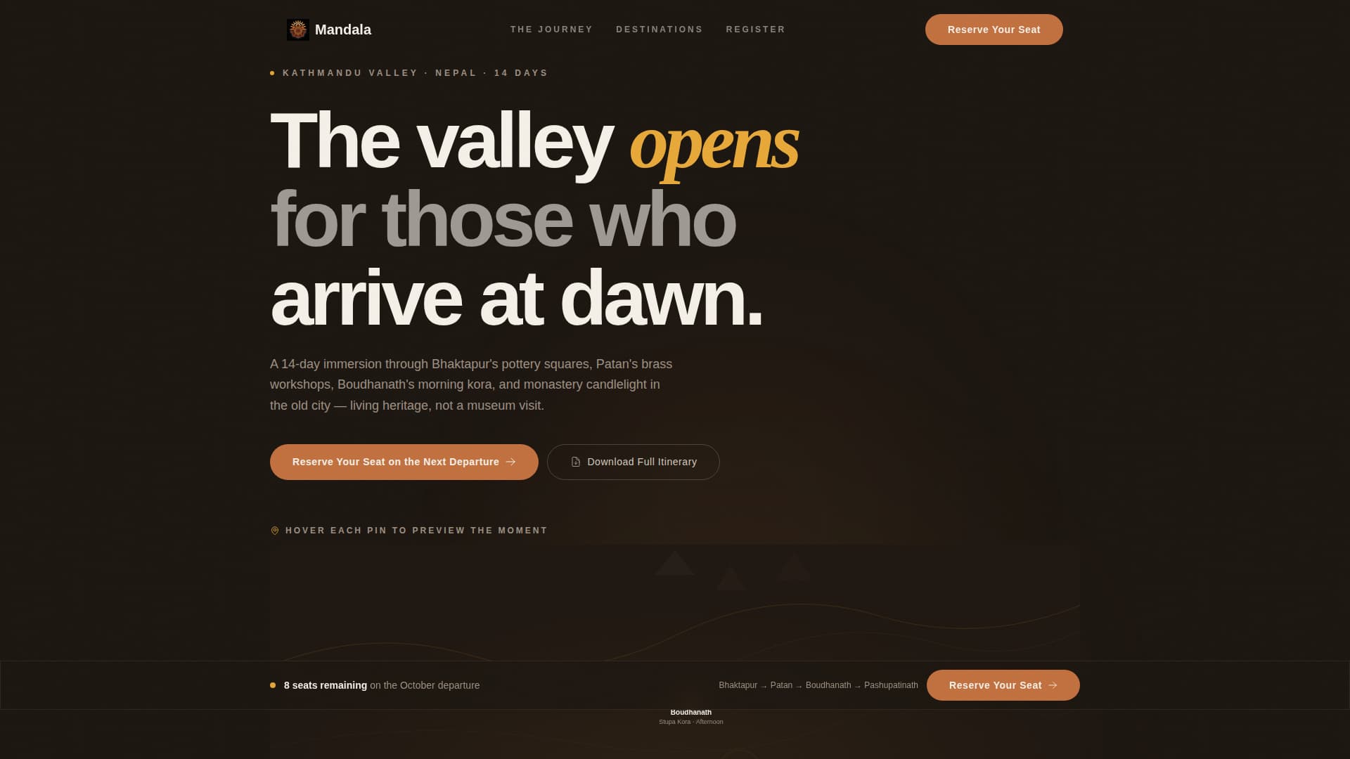 Mandala - Immersive Cultural Landing Page Template