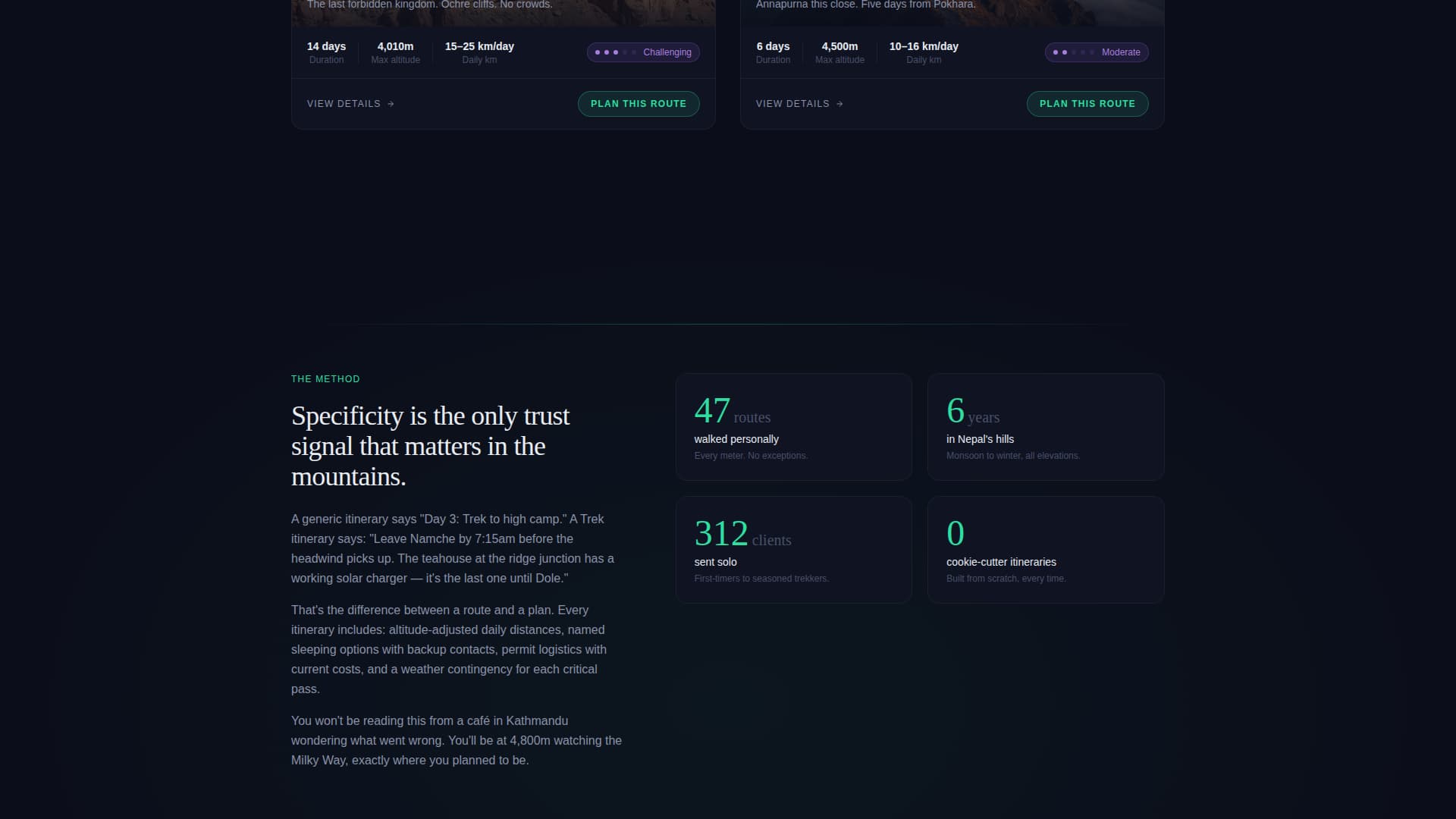 Trek - Immersive Solotravel Landing Page Template