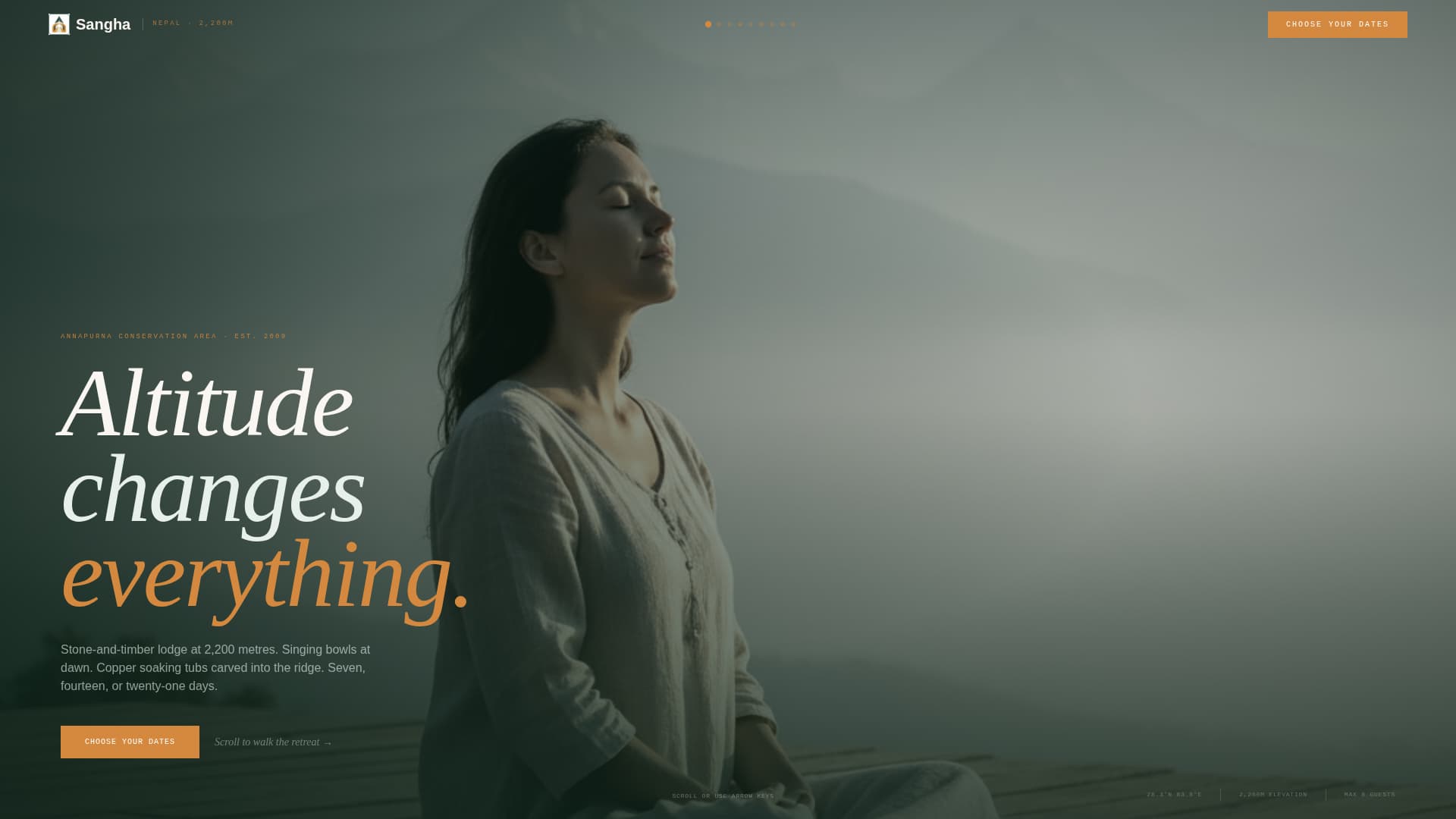 Sangha - Transformative Wellness Landing Page Template