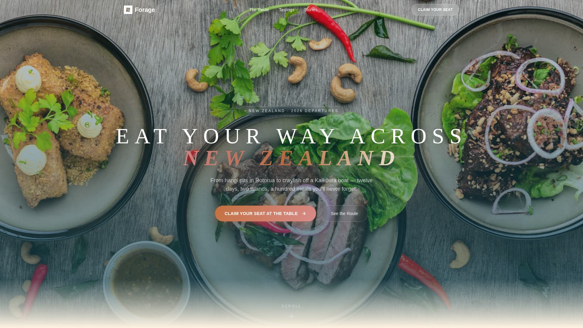 Forage - Wanderlust Culinary Landing Page Template