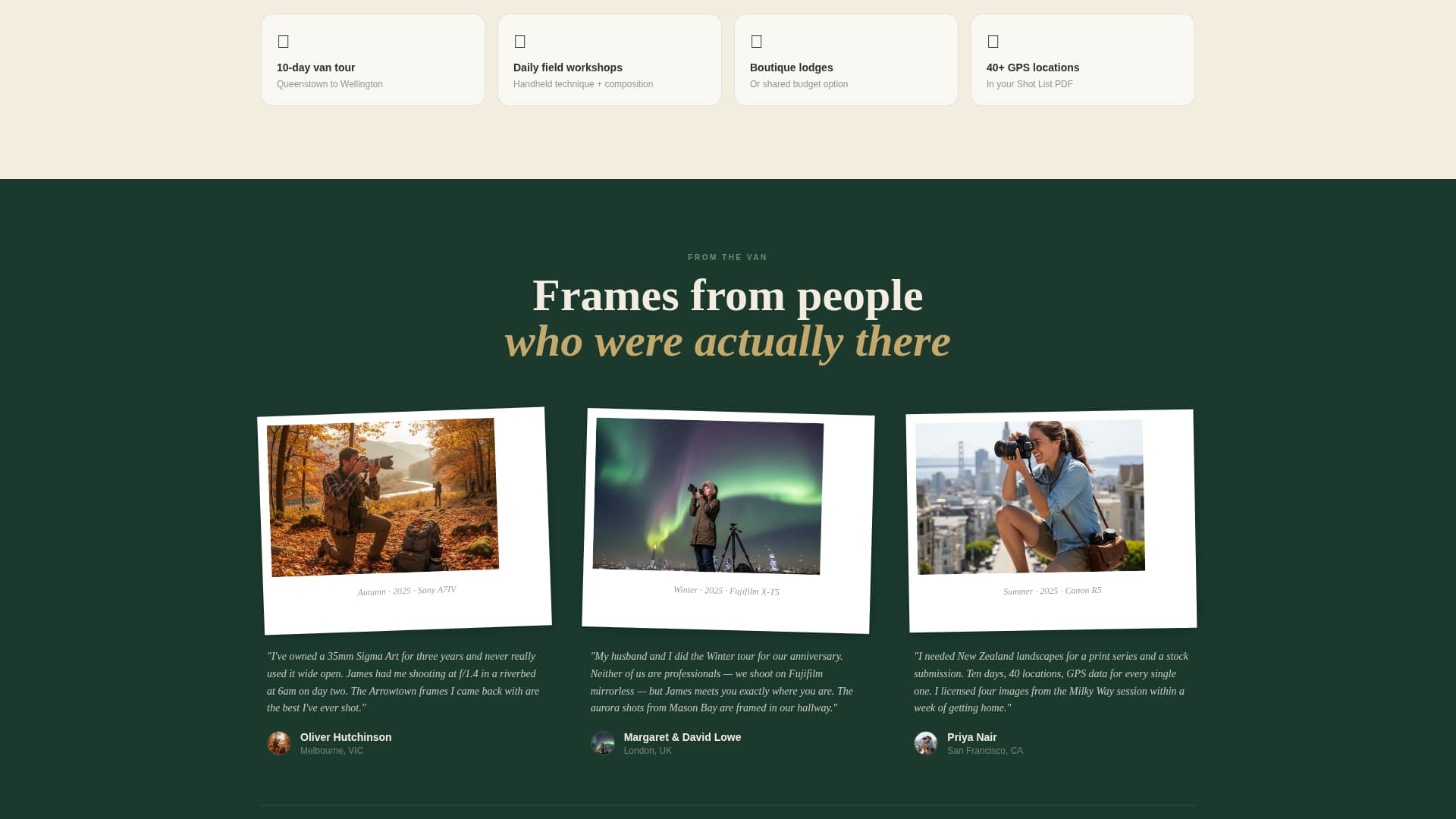 Lens — Photography Showcase Landing Page Template