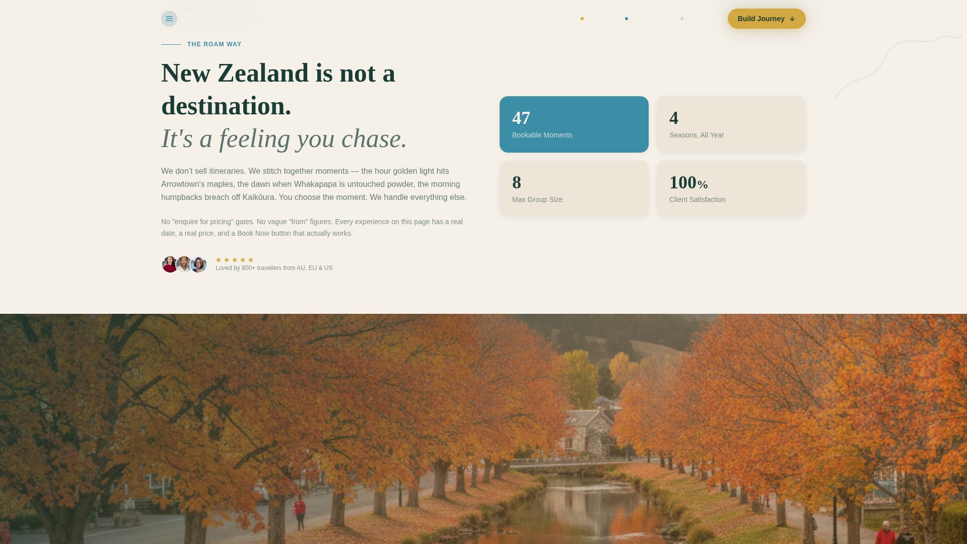 Roam - Seasonal Adventure Landing Page Template