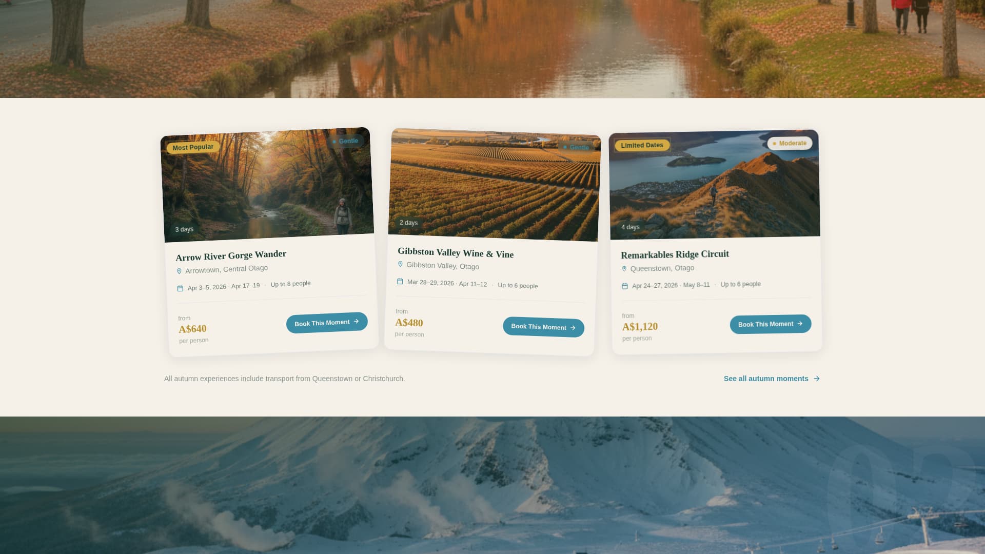 Roam - Seasonal Adventure Landing Page Template