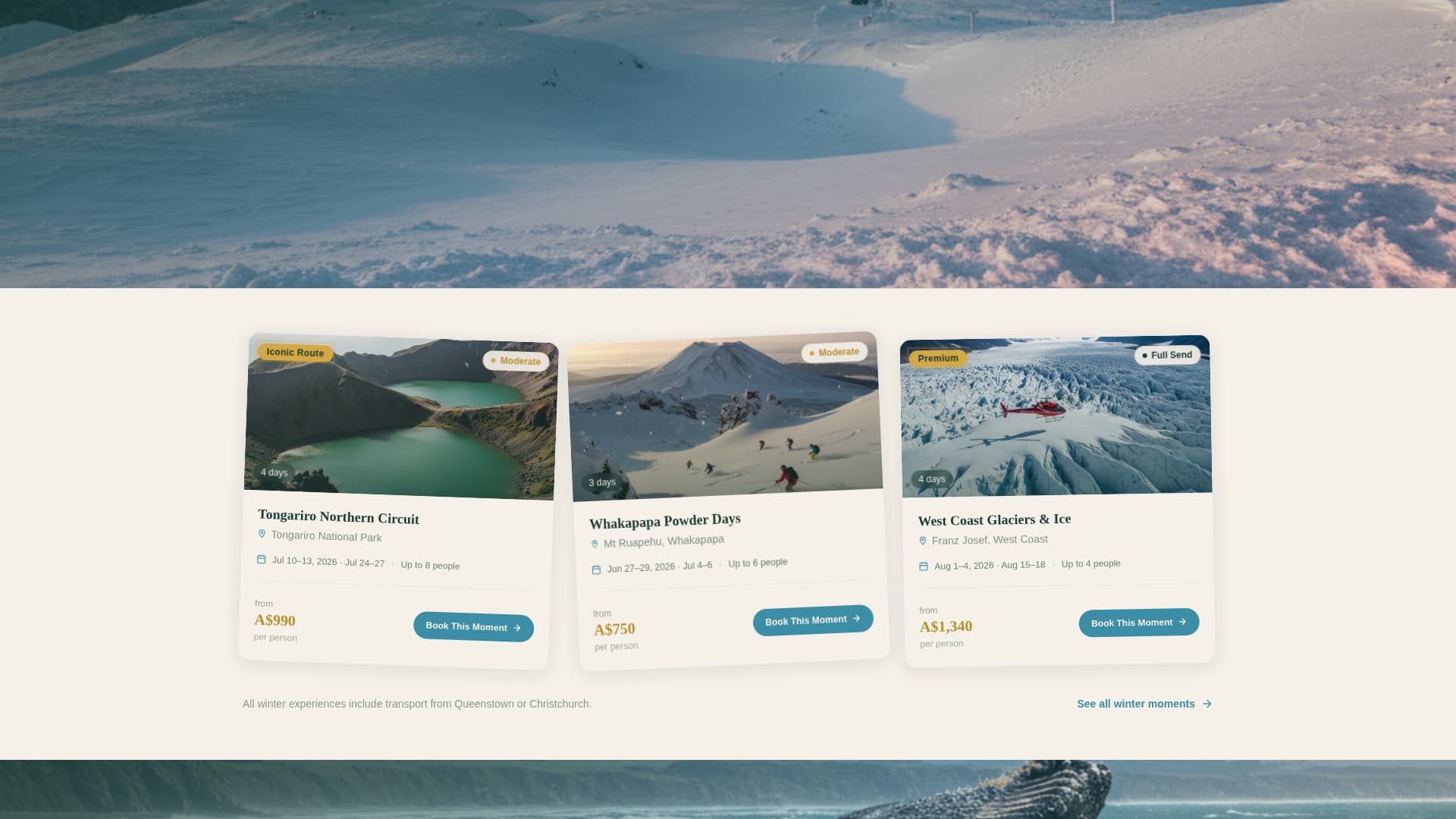 Roam - Seasonal Adventure Landing Page Template