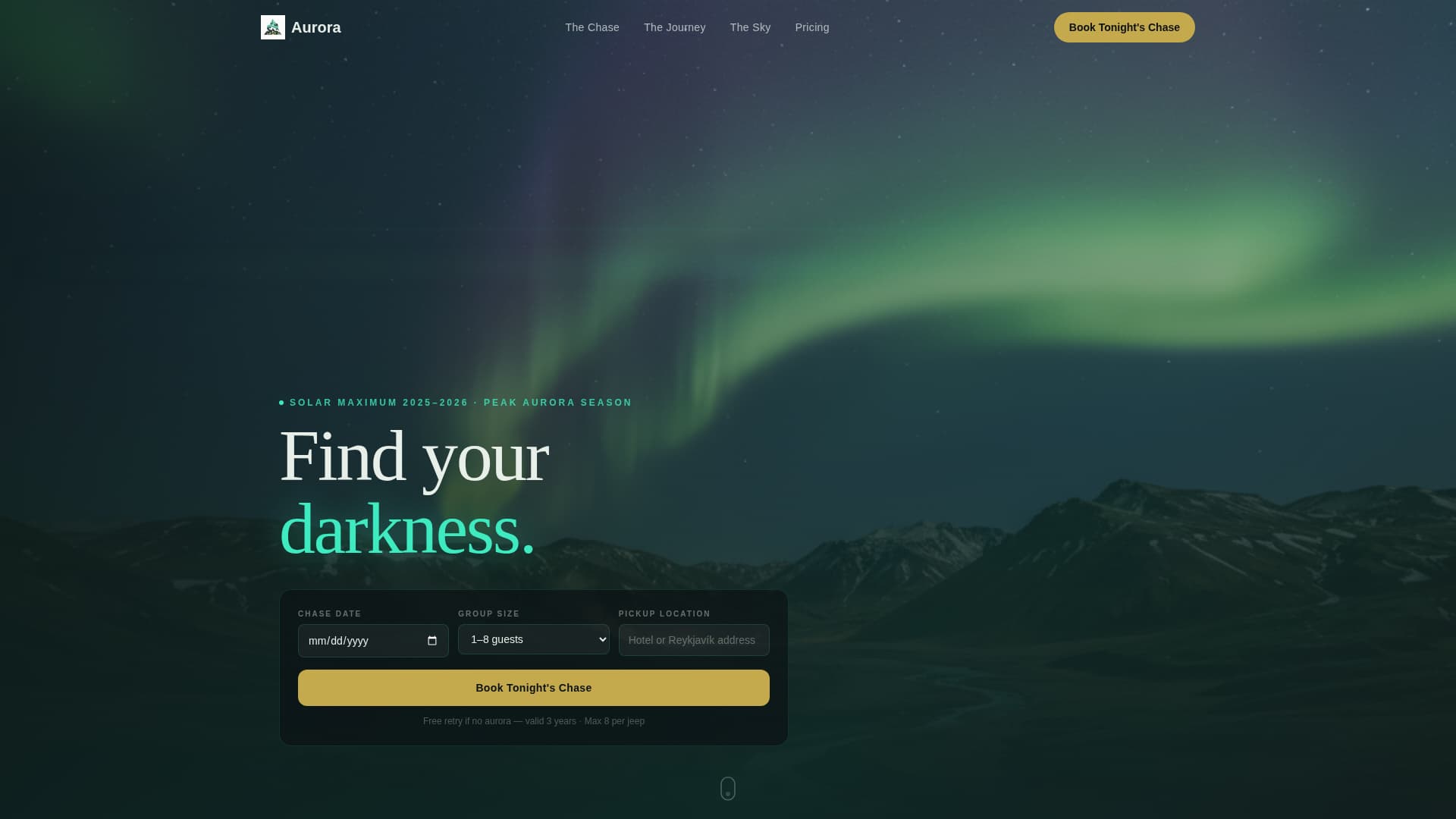 Aurora - Immersive Northernlights Landing Page Template