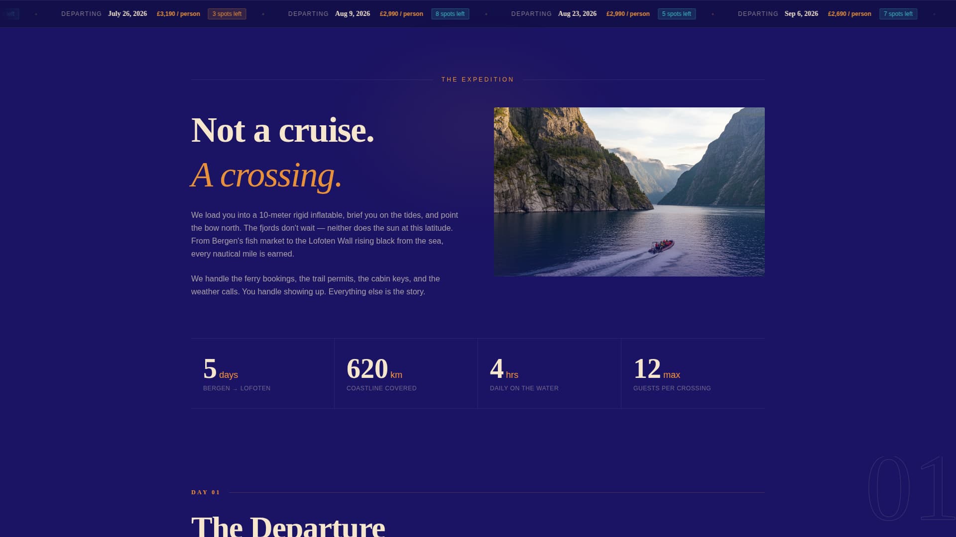 Fjord - Cinematic Adventure Landing Page Template