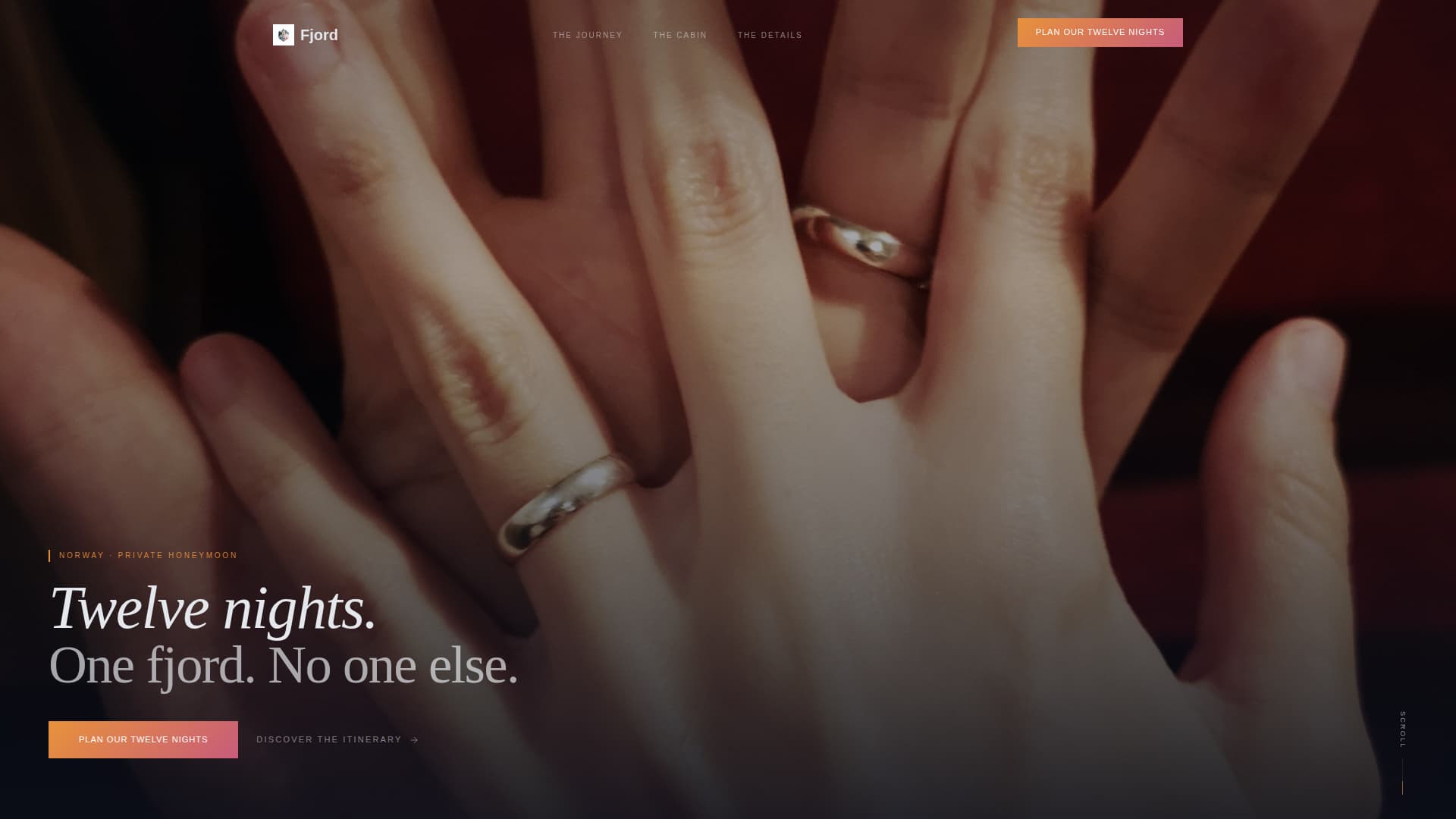 Fjord - Breathtaking Honeymoon Landing Page Template