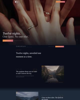 Fjord - Breathtaking Honeymoon Landing Page Template