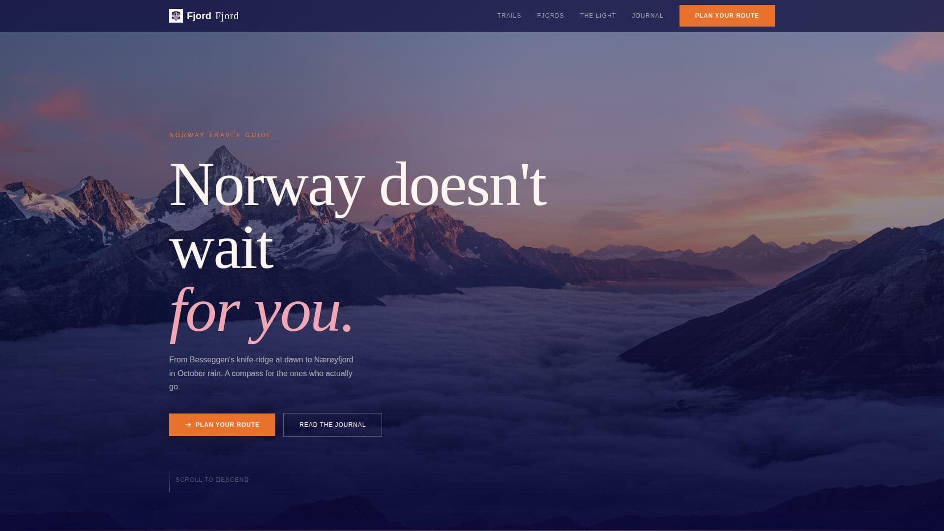 Fjord - Breathtaking Norway Landing Page Template