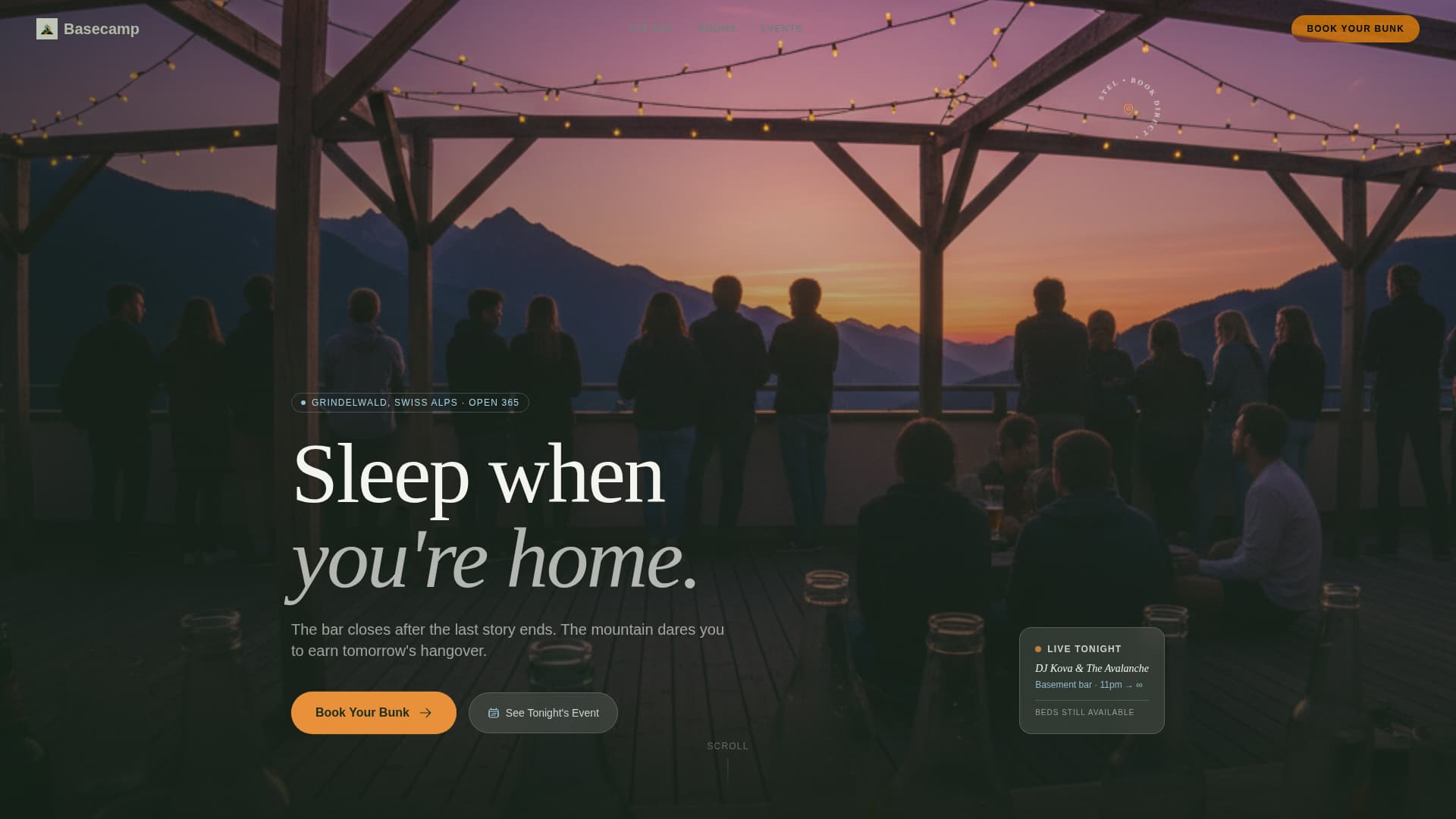 Basecamp - Adventurous Hostel Landing Page Template