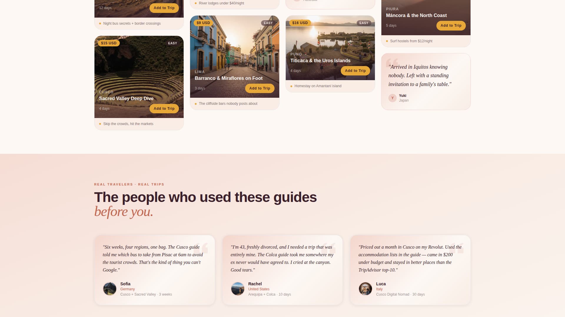 Camino - Immersive Solo Travel Landing Page Template