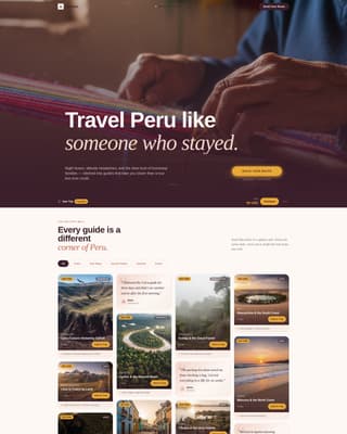 Peru Travel Specialist Professional Website Template