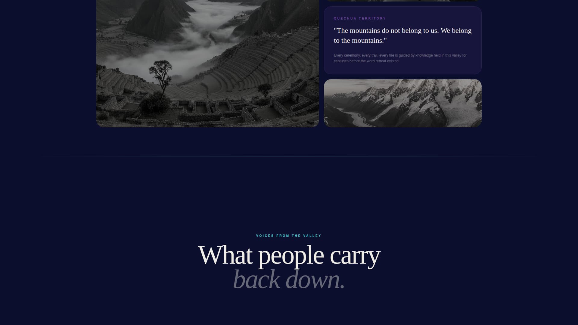 Altiplano - Immersive Retreat Landing Page Template