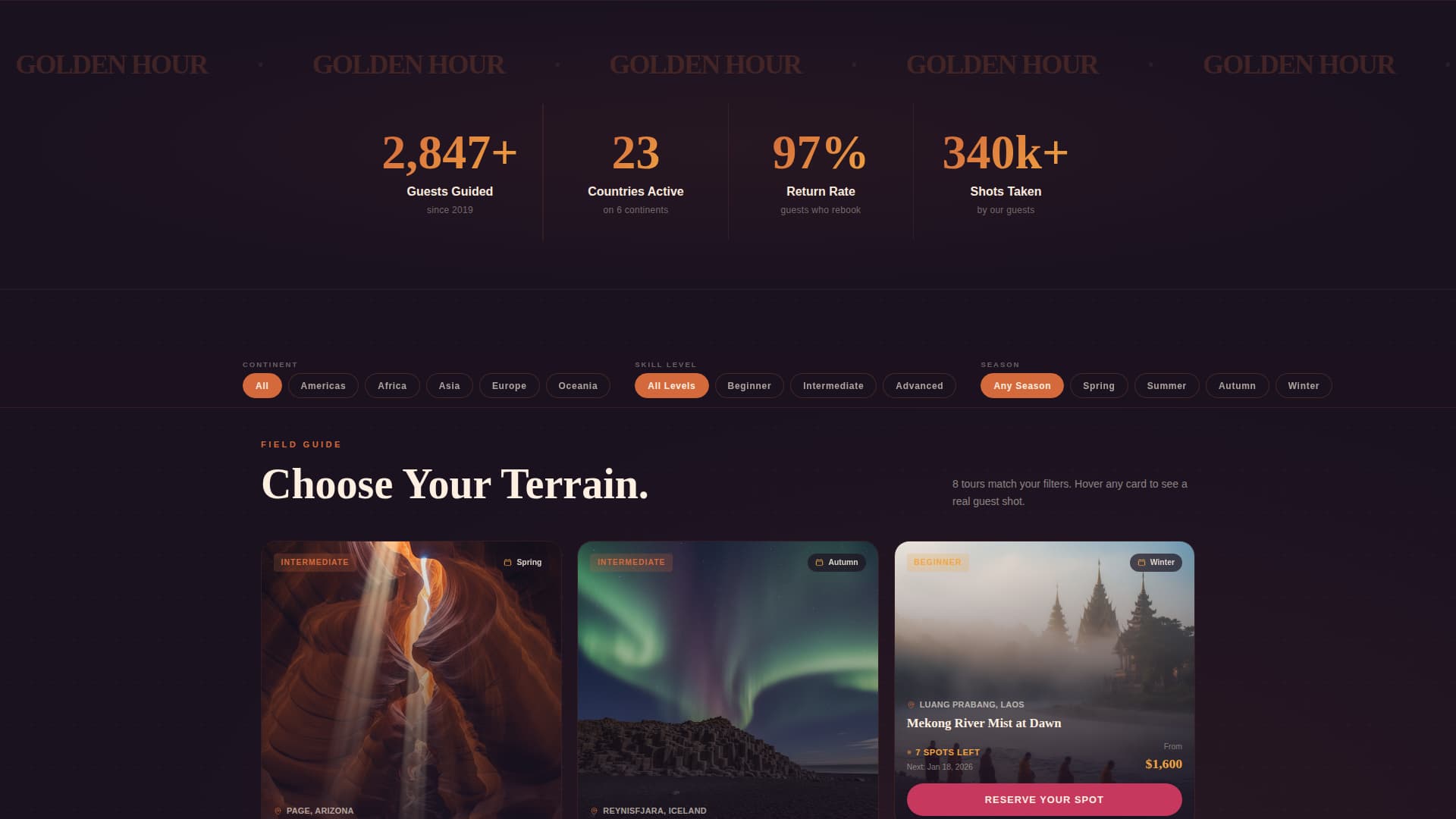 Lens Pro — Photography Landing Page Template