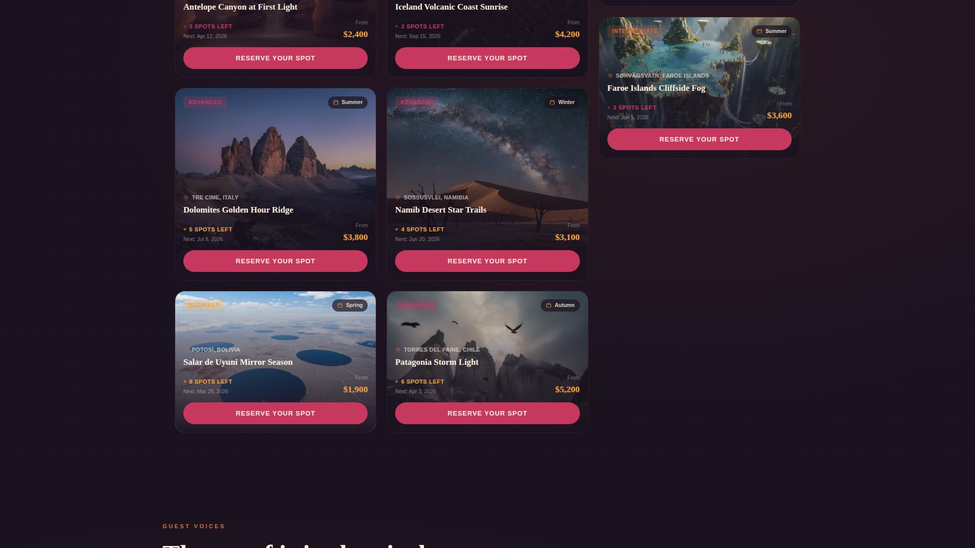 Lens Pro — Photography Landing Page Template