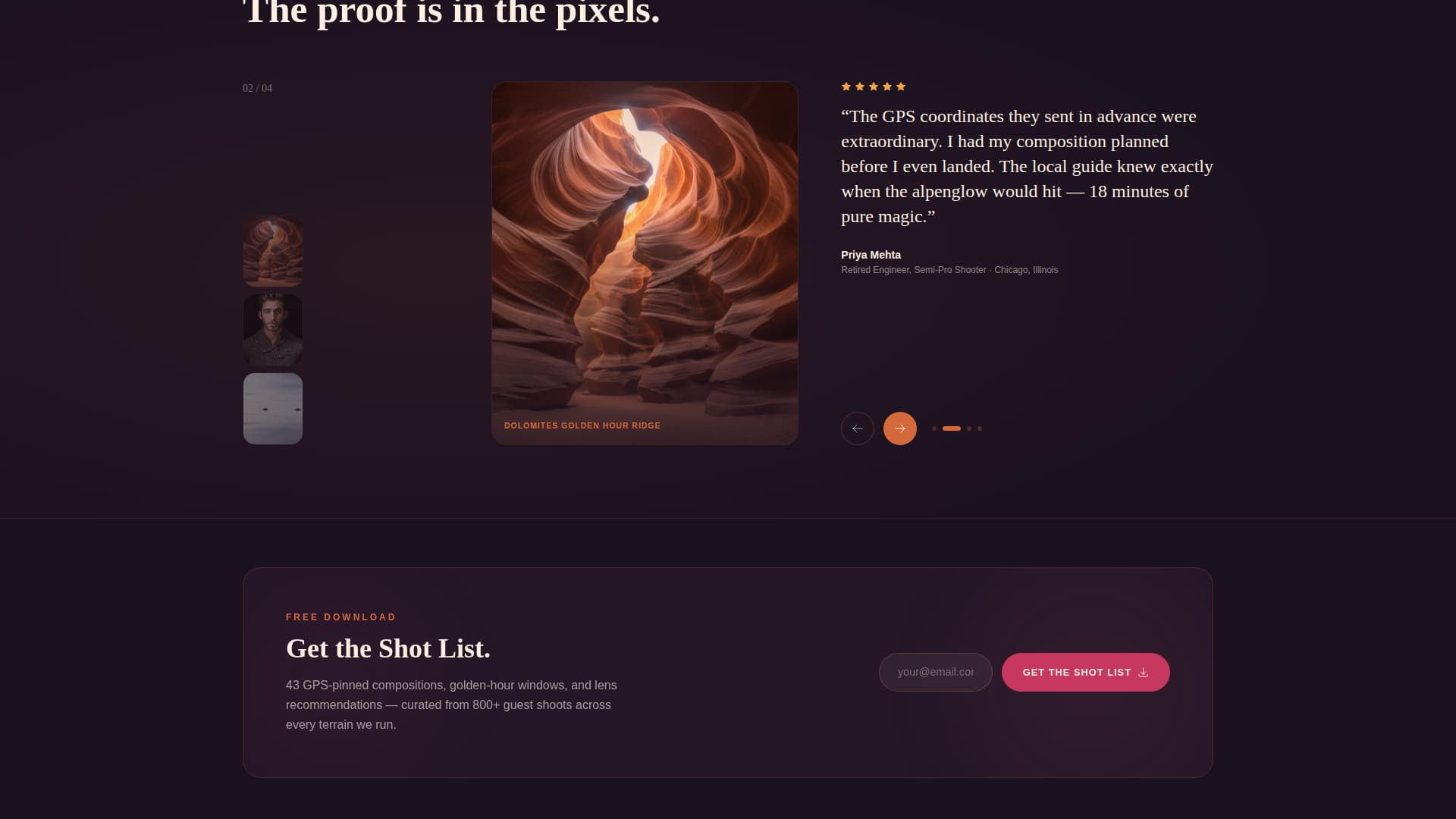 Lens Pro — Photography Landing Page Template