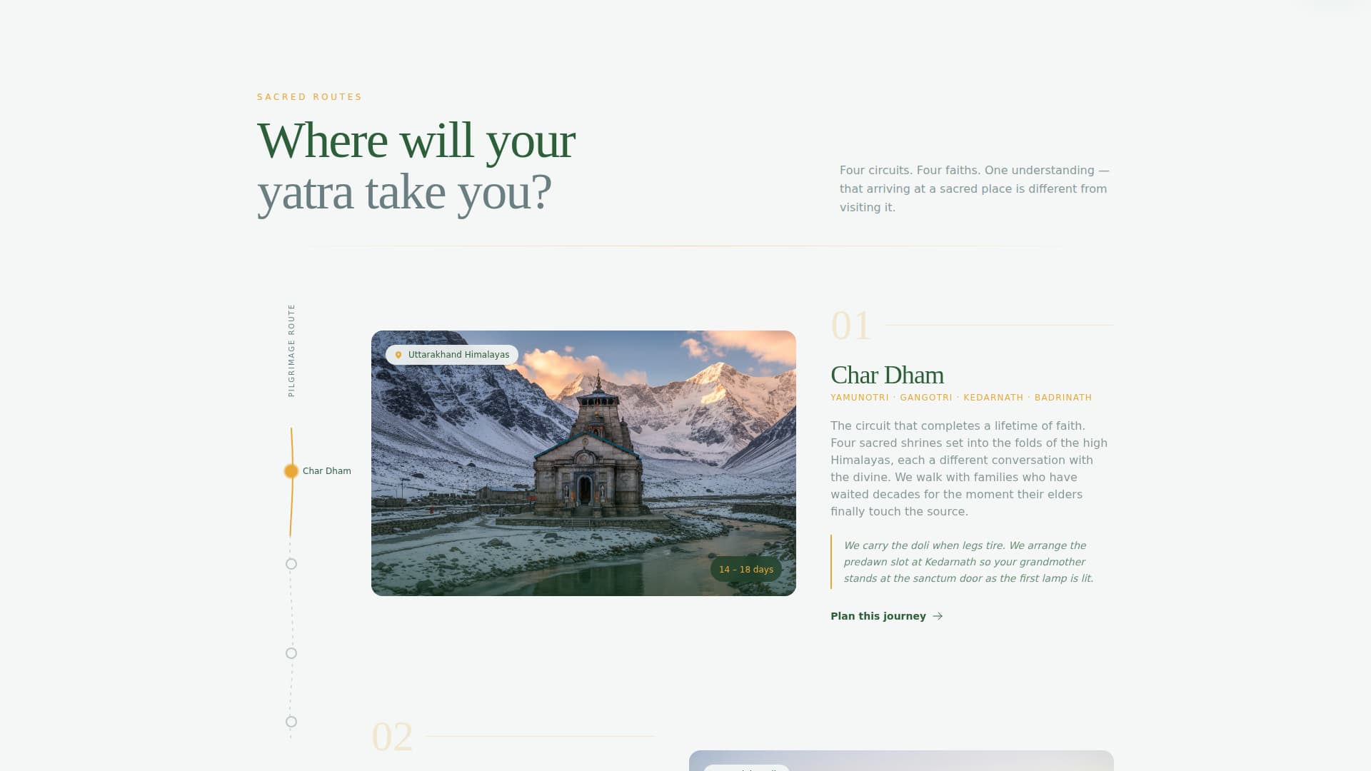 Yatra - Sacred Pilgrimage Landing Page Template
