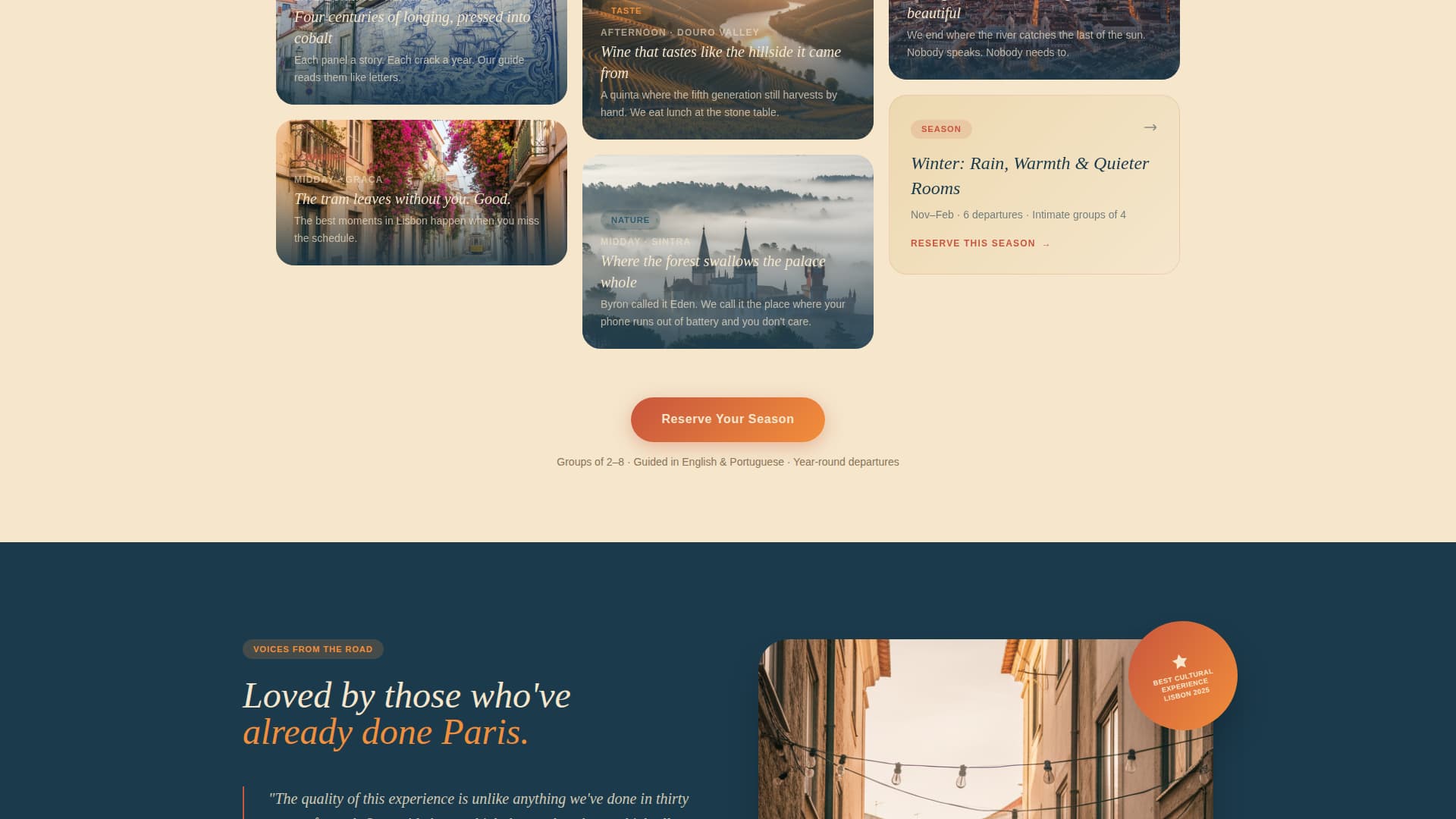 Fado - Immersive Cultural Landing Page Template