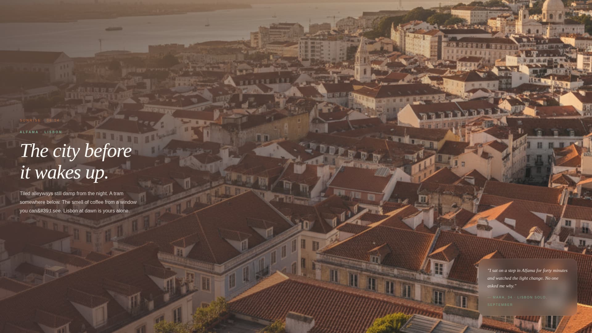 Wander - Cinematic Solotravel Landing Page Template