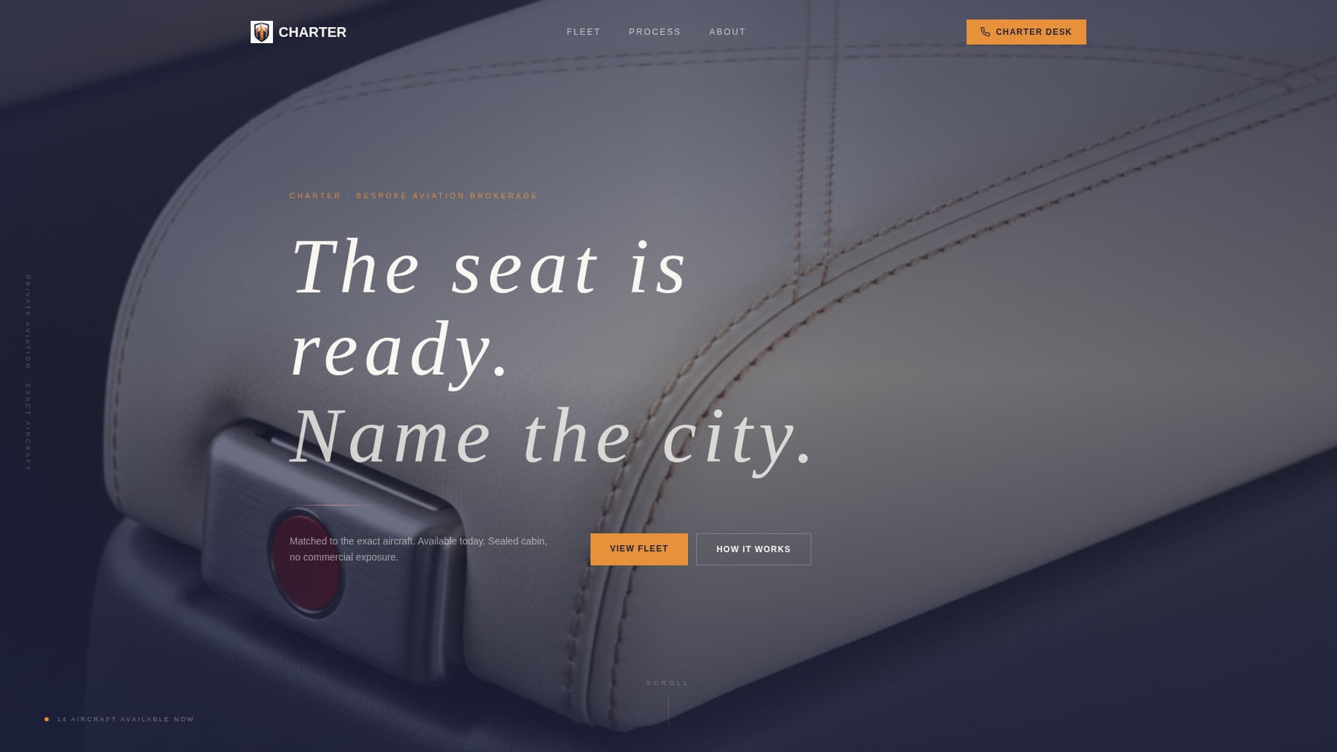 Charter - Exclusive Aviation Landing Page Template