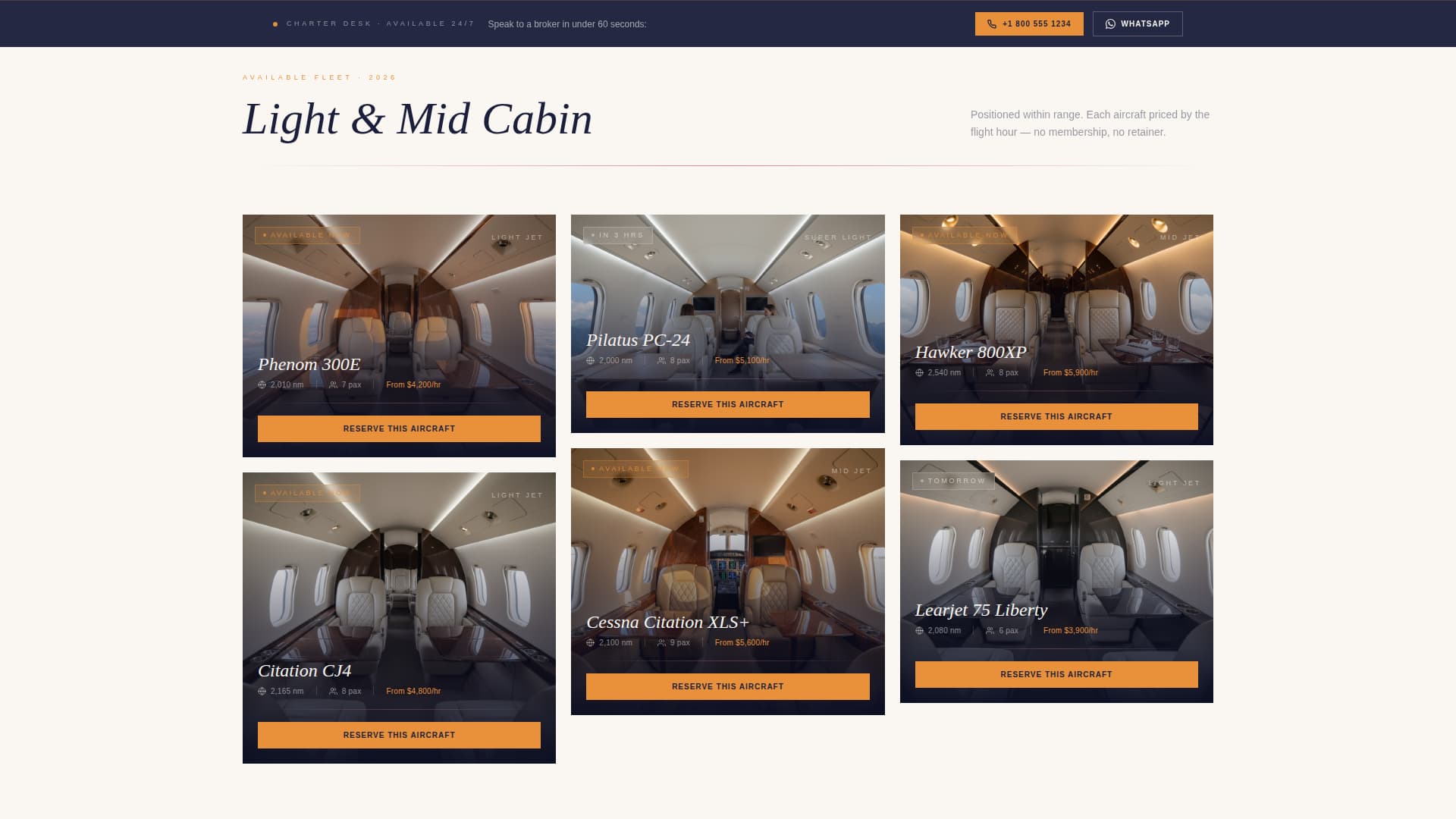 Charter - Exclusive Aviation Landing Page Template