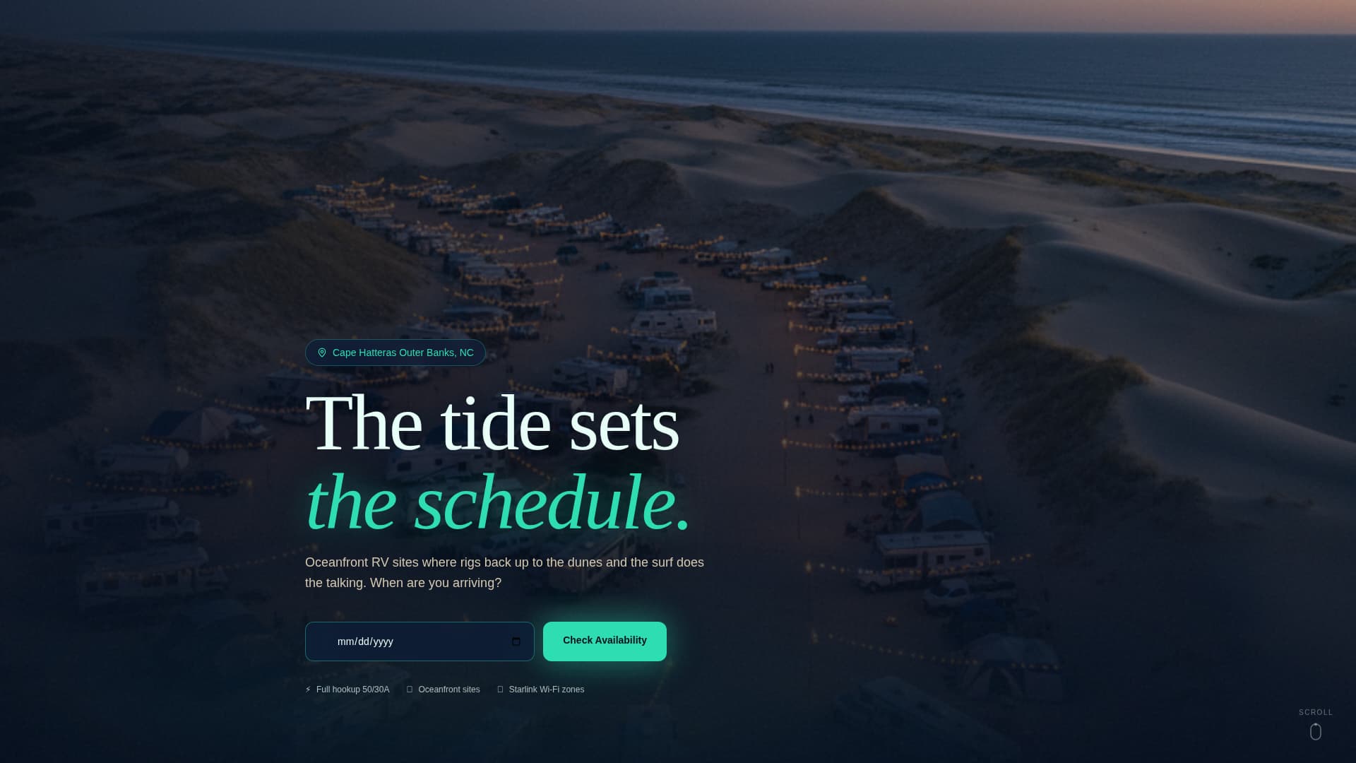 Tidebreak - Oceanfront Campground Landing Page Template