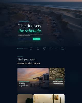 Campground & Glamping Booking Website Template