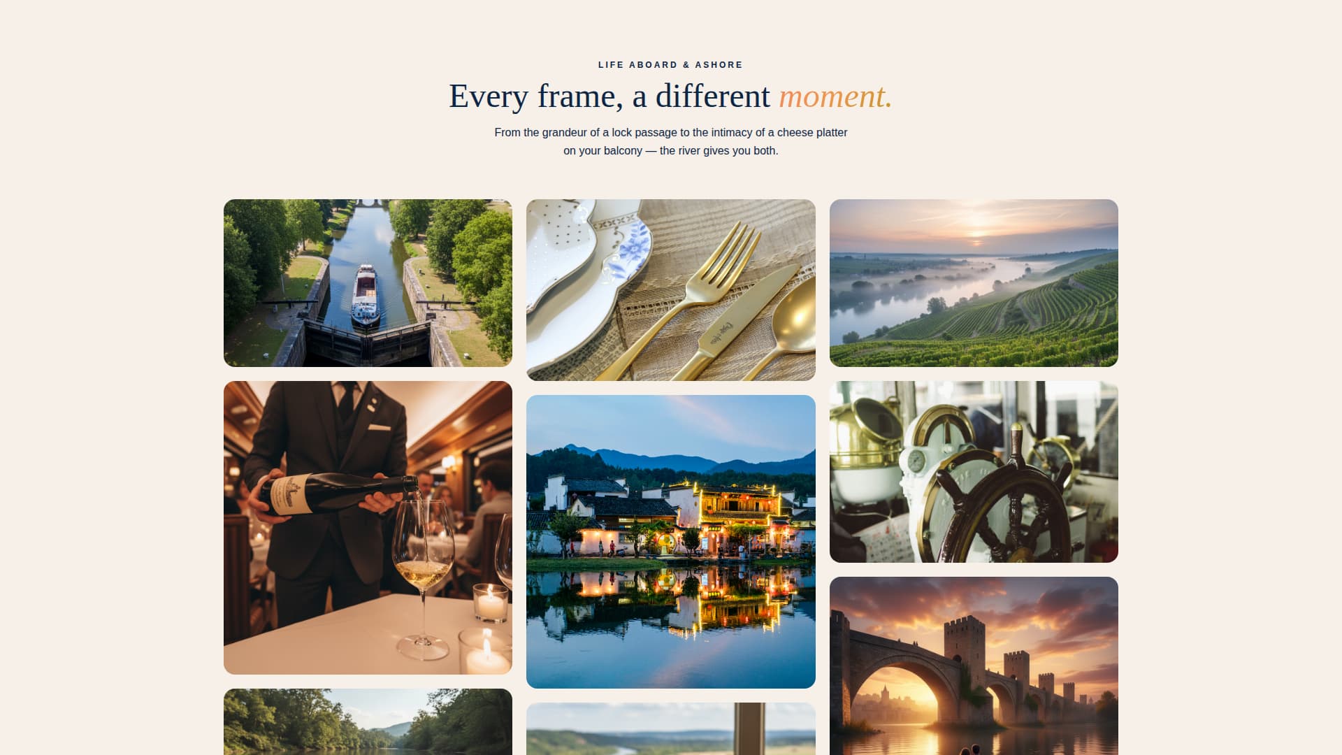 Drift - Scenic Rivercruise Landing Page Template