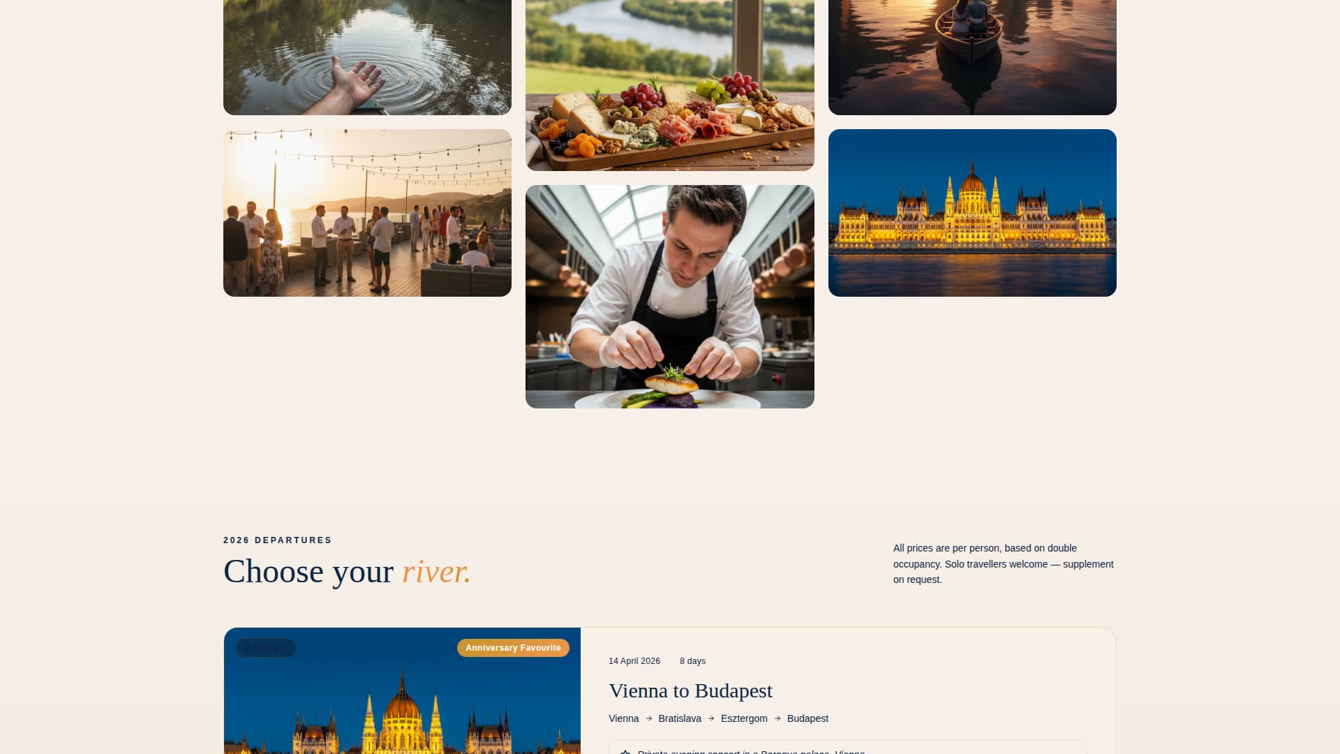 Drift - Scenic Rivercruise Landing Page Template
