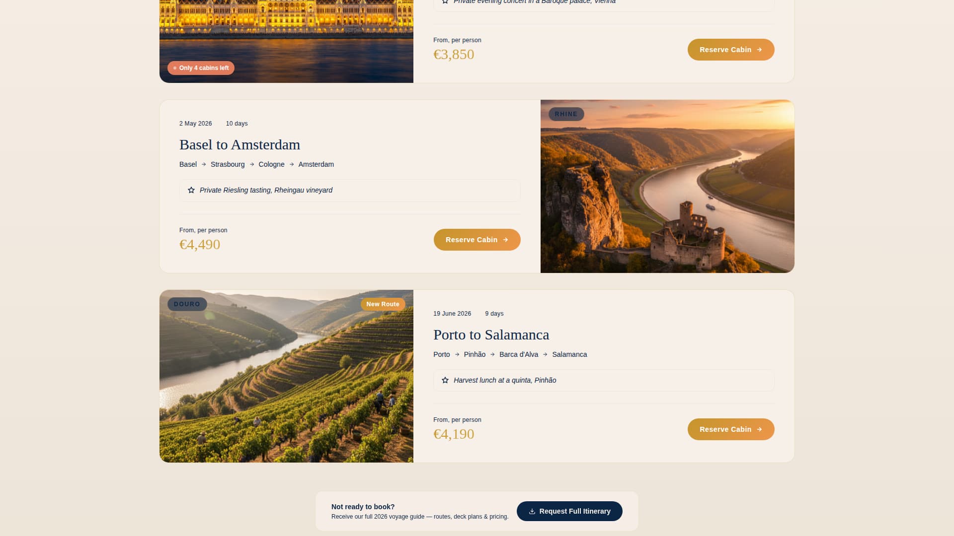 Drift - Scenic Rivercruise Landing Page Template