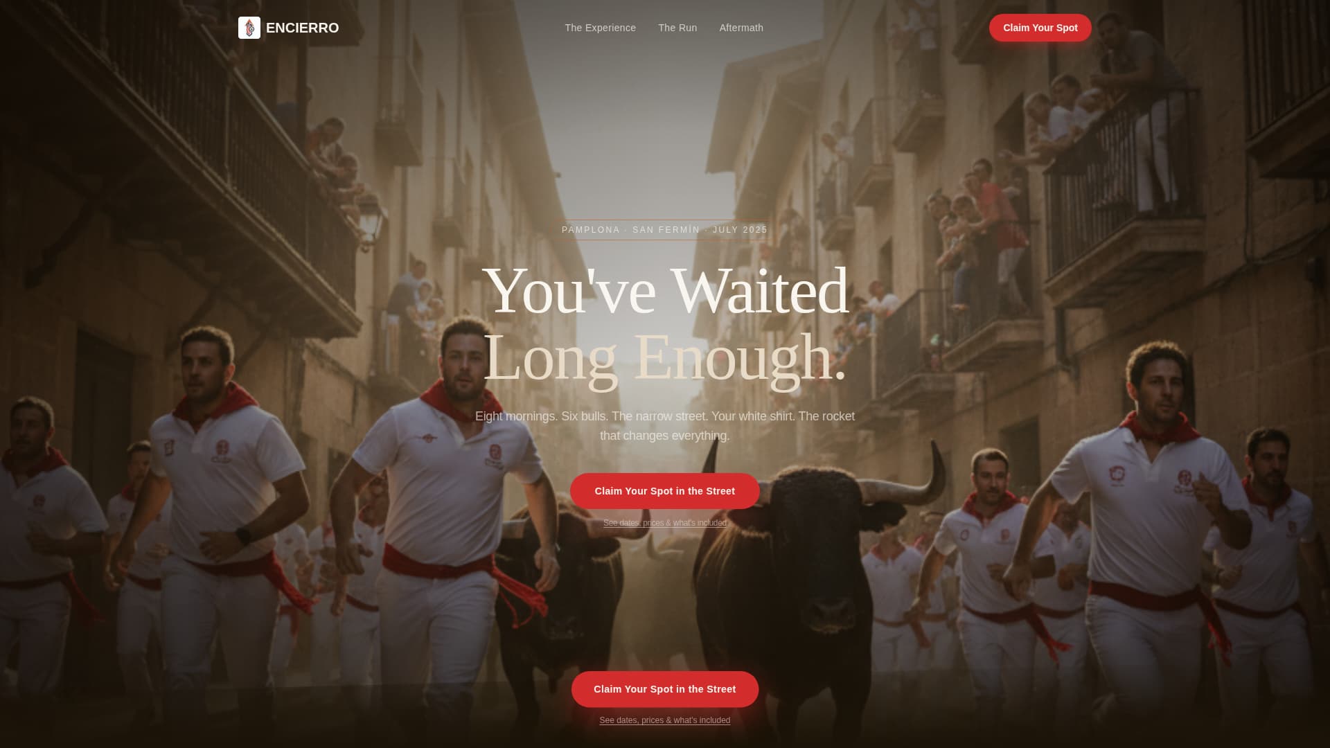 Encierro - Thrilling Festival Landing Page Template