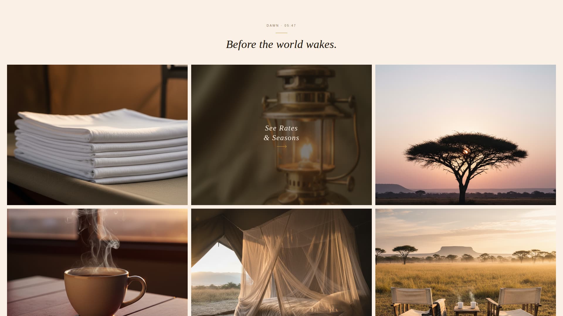 Tented - Luxe Safari Landing Page Template
