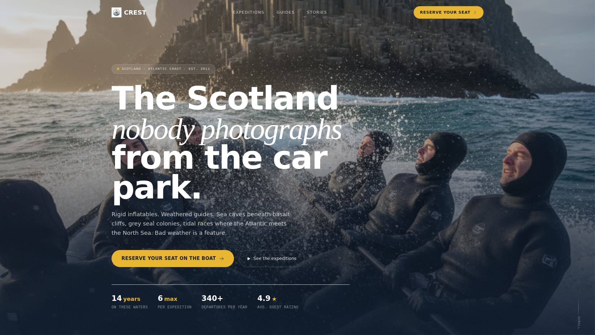 Crest - Rugged Adventure Landing Page Template