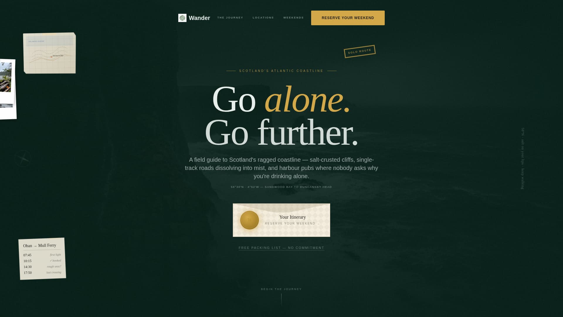 Wander - Immersive Scotland Landing Page Template