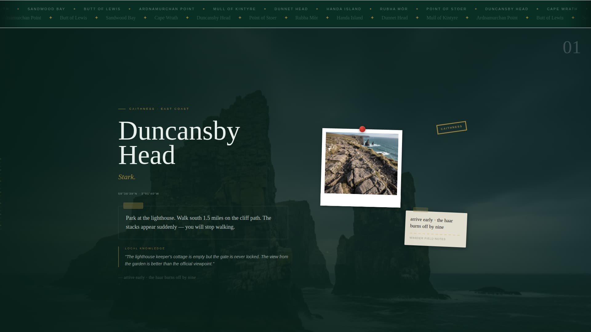 Wander - Immersive Scotland Landing Page Template