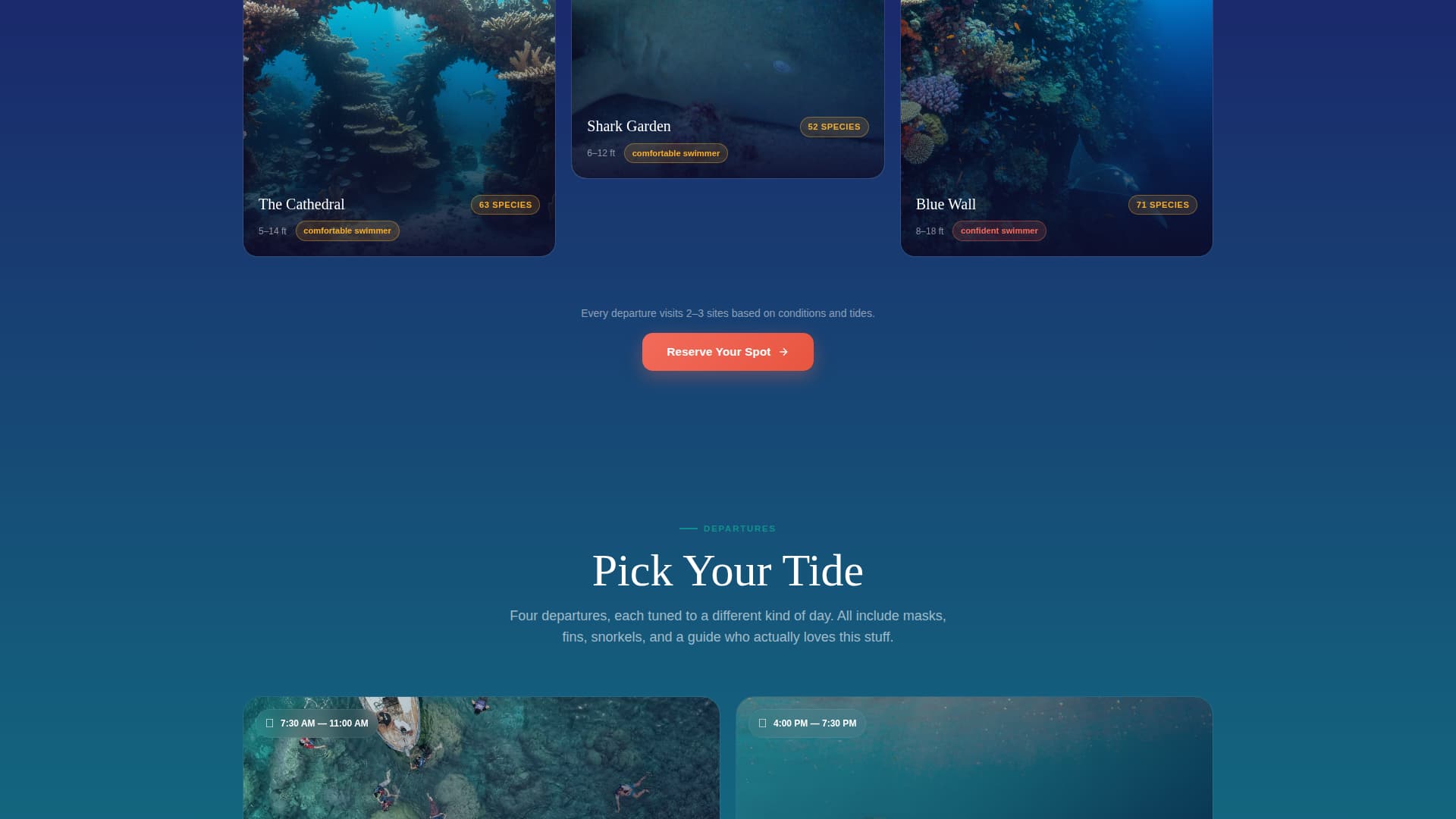 Drift - Immersive Snorkeling Landing Page Template