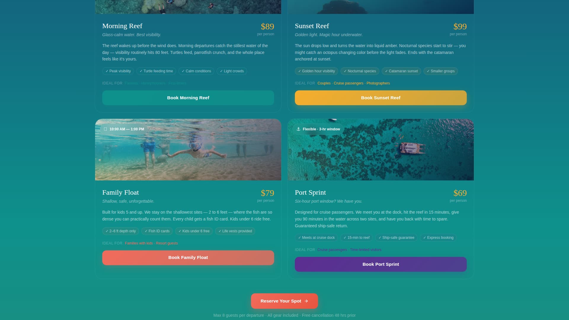 Drift - Immersive Snorkeling Landing Page Template
